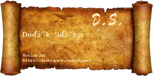 Deák Sára névjegykártya